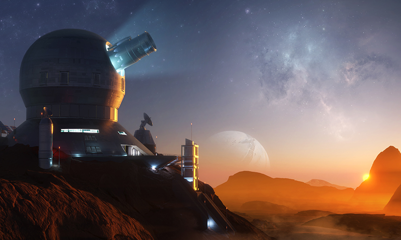 <b>Hypersonic Telescope</b><br><br>
If the mission is to see everything, then this telescope is the key. While not in use, it is hidden inside the mountain.